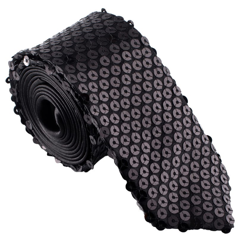 Man of Men Tie - Sequin - Black - Image 1